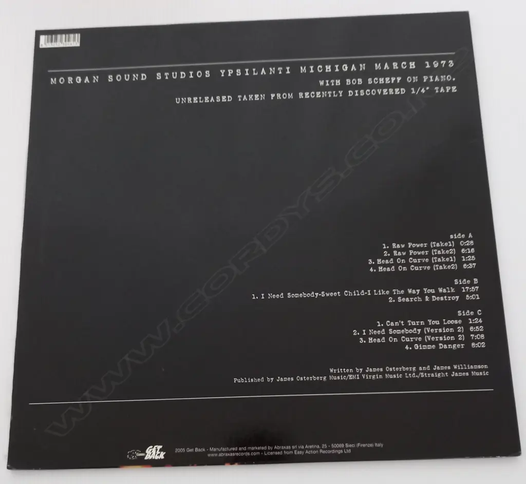 The Stooges, Morgan Sound Studios Ypsilanti Michigan March 1973 (Double album) Image 1++